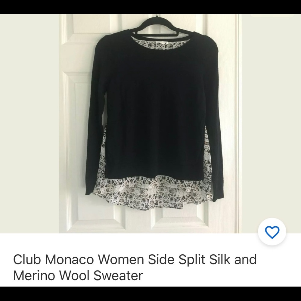 Club monaco wool sweater with silk lining